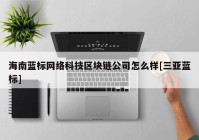 海南蓝标网络科技区块链公司怎么样[三亚蓝标]